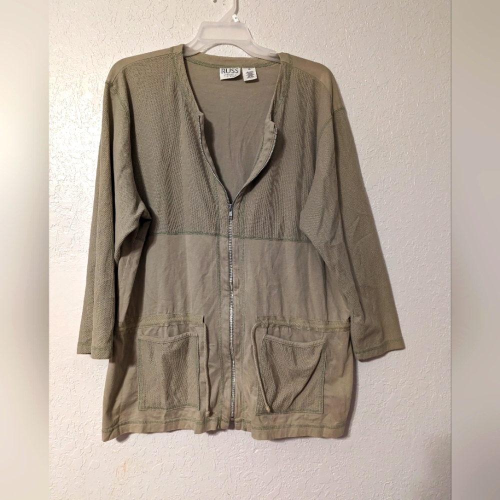 Russ designed for Plus 1X Lightweight Zip up cotton jacket.